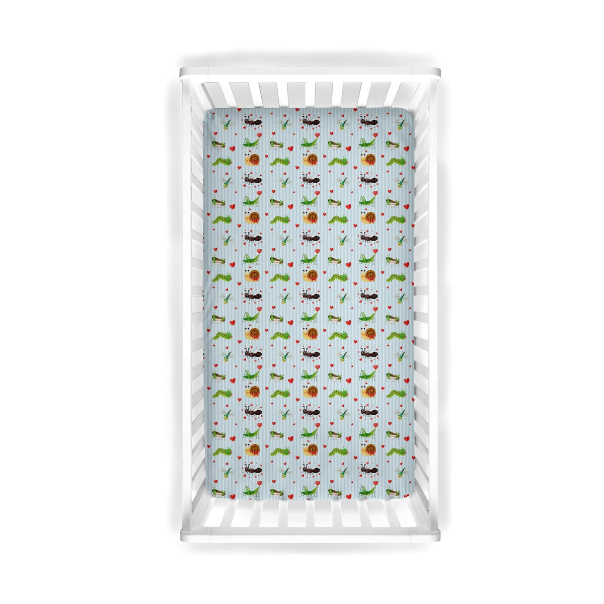 CRIB Fitted Sheet LoveBug Picnic PREORDER