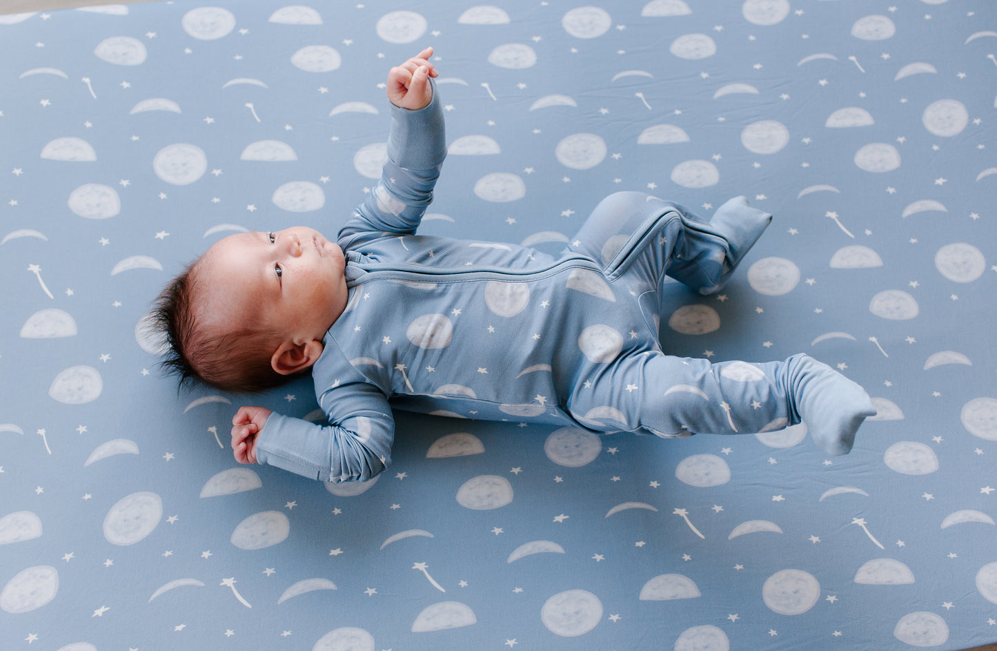 Reach For The Moon Bamboo Crib Sheet -