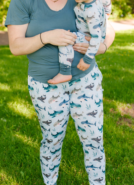 Adult Jogger Style PJ Pants - Snuggle Sharks