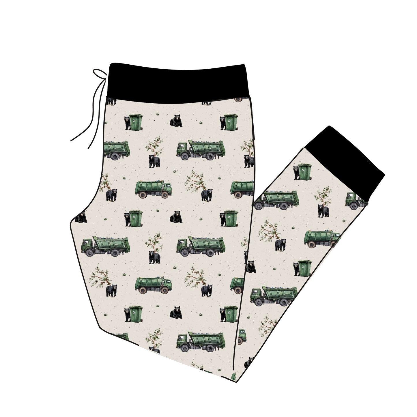Adult Jogger Style PJ Pants - Trash Trucks