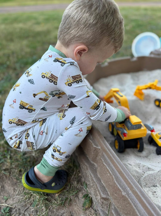 Kids Two Piece Pjs - Diggers & Movers