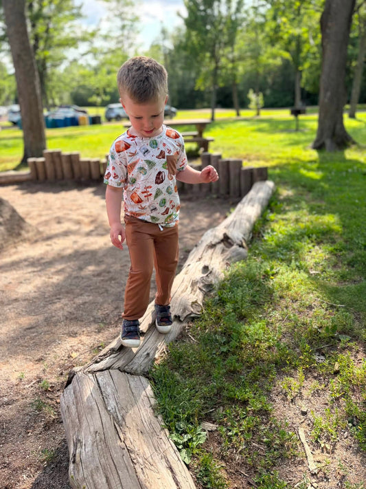 Kids Bamboo Jogger Pants - Acorn - Solid Brown