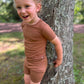 Kids Shorts+T-shirt Pj set - Acorn - Solid Brown