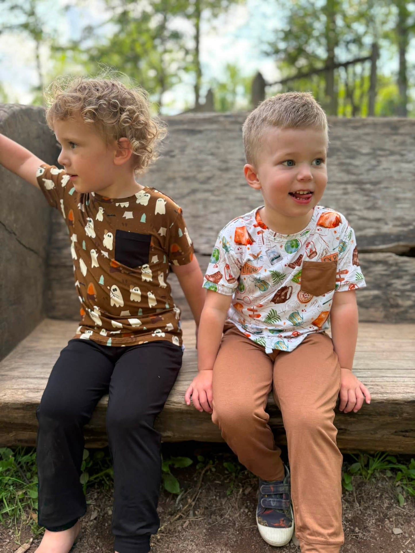 Kids Bamboo Jogger Pants - Acorn - Solid Brown