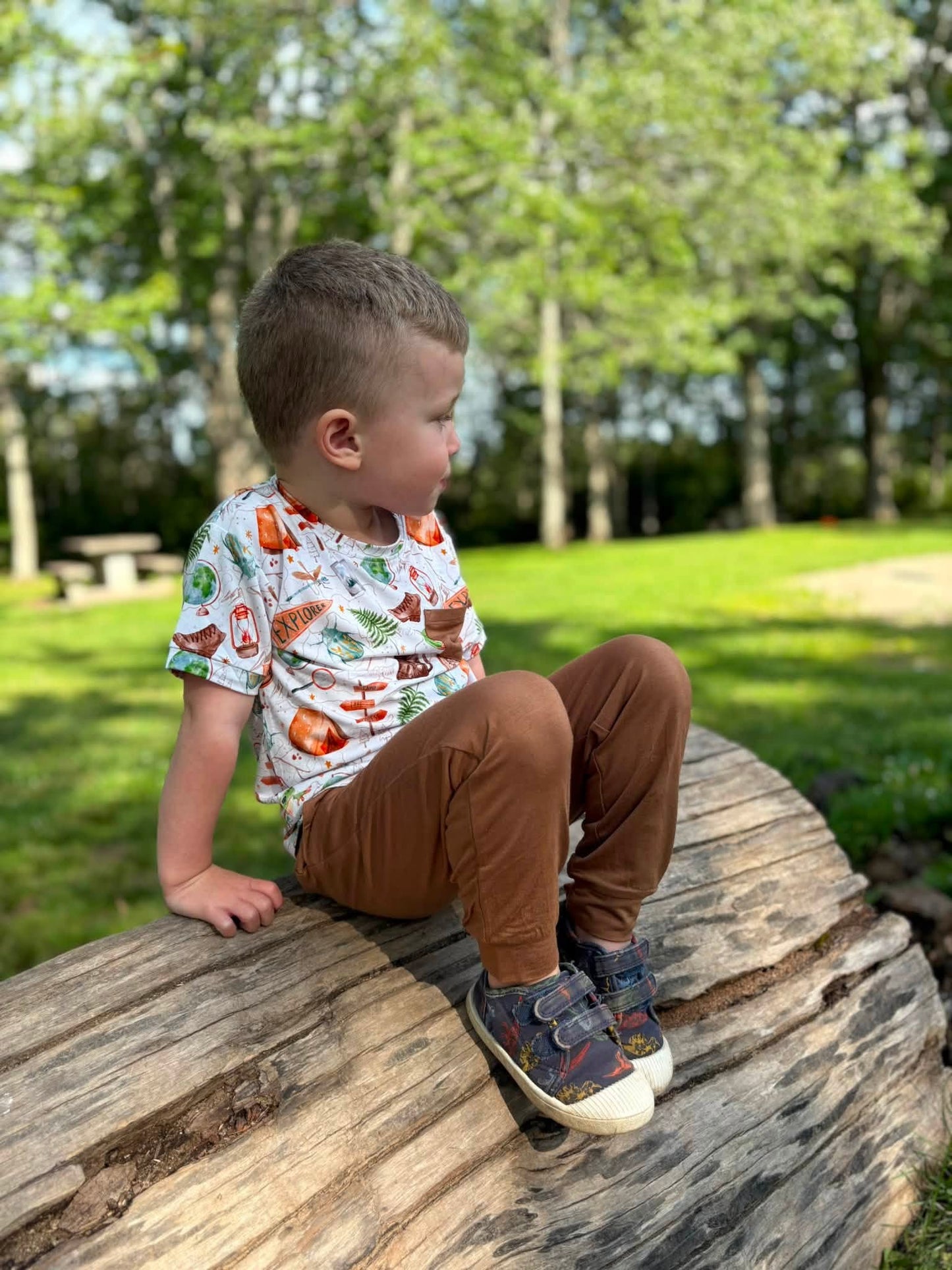Kids Bamboo Jogger Pants - Acorn - Solid Brown