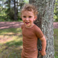 Kids Shorts+T-shirt Pj set - Acorn - Solid Brown