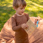 Kids Two Piece Pjs - Acorn - Solid Brown