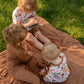Kids Two Piece Pjs - Acorn - Solid Brown