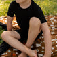 Kids Shorts+T-Shirt Pj set - Solid Black - Summer