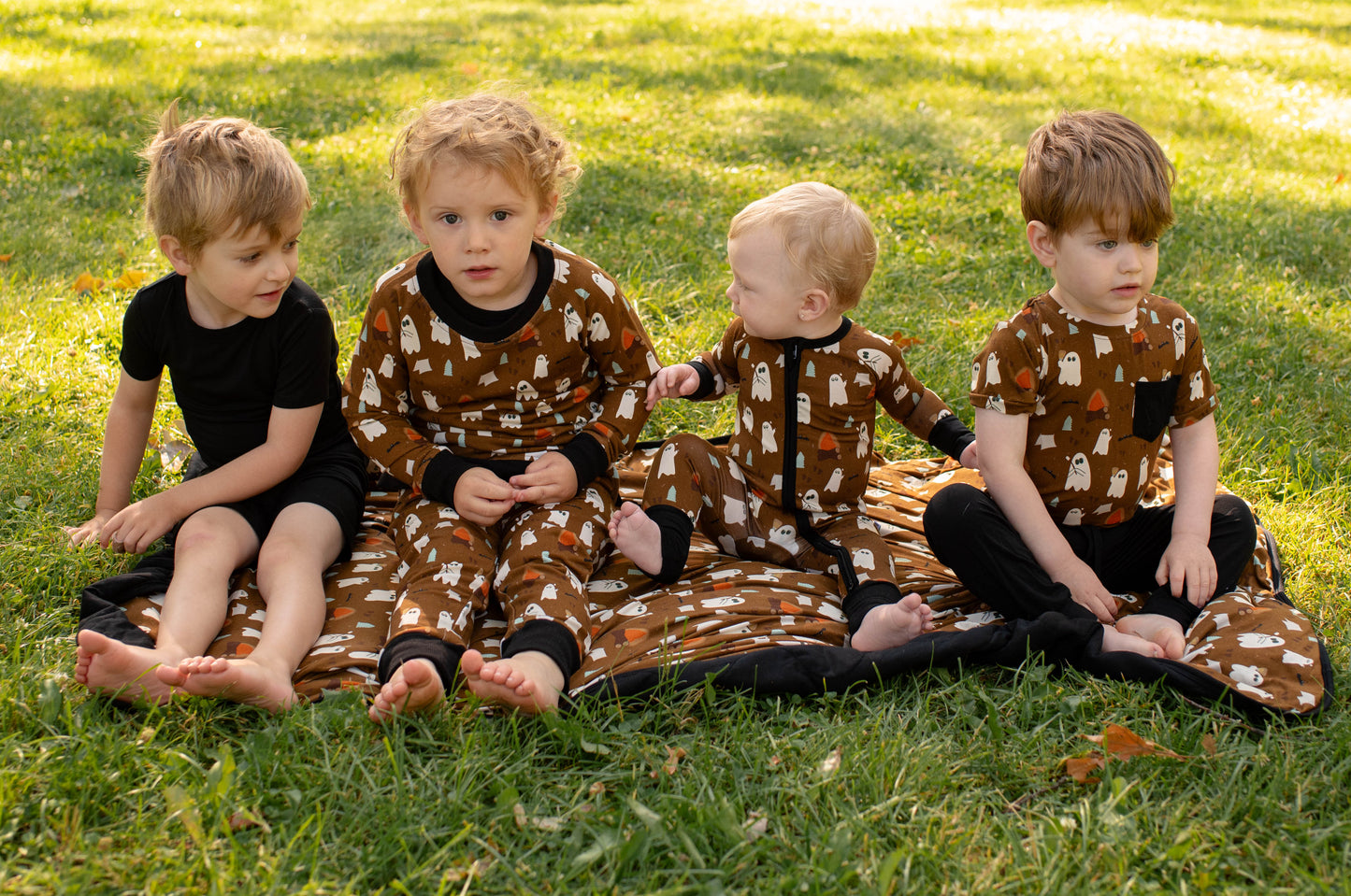 Kids Shorts+T-Shirt Pj set - Solid Black - Summer
