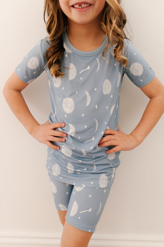 Reach For The Moon Bamboo Shorts and T-Shirt Pj Set