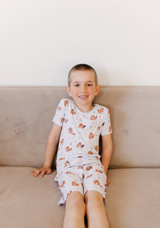 Woodchip Bamboo Shorts and T-Shirt Pj Set