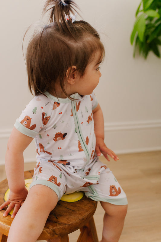 Woodchip Bamboo Shortie Romper -