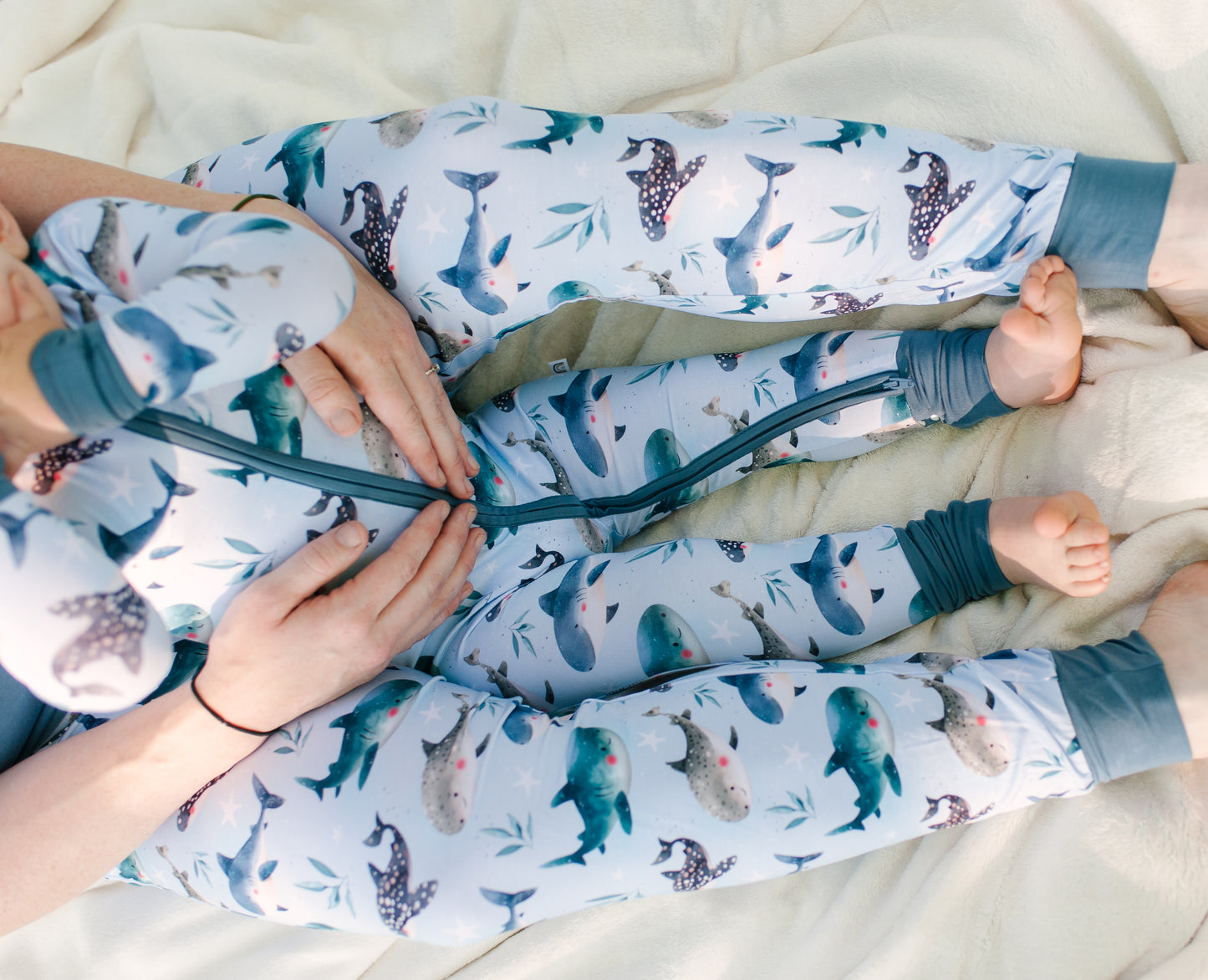 Adult Jogger Style PJ Pants - Snuggle Sharks