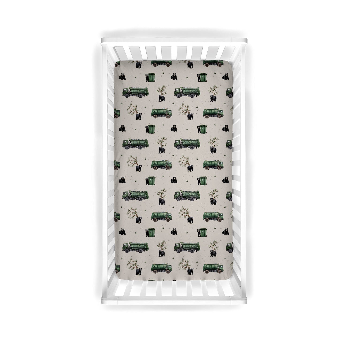 CRIB Fitted Sheet Trash Trucks