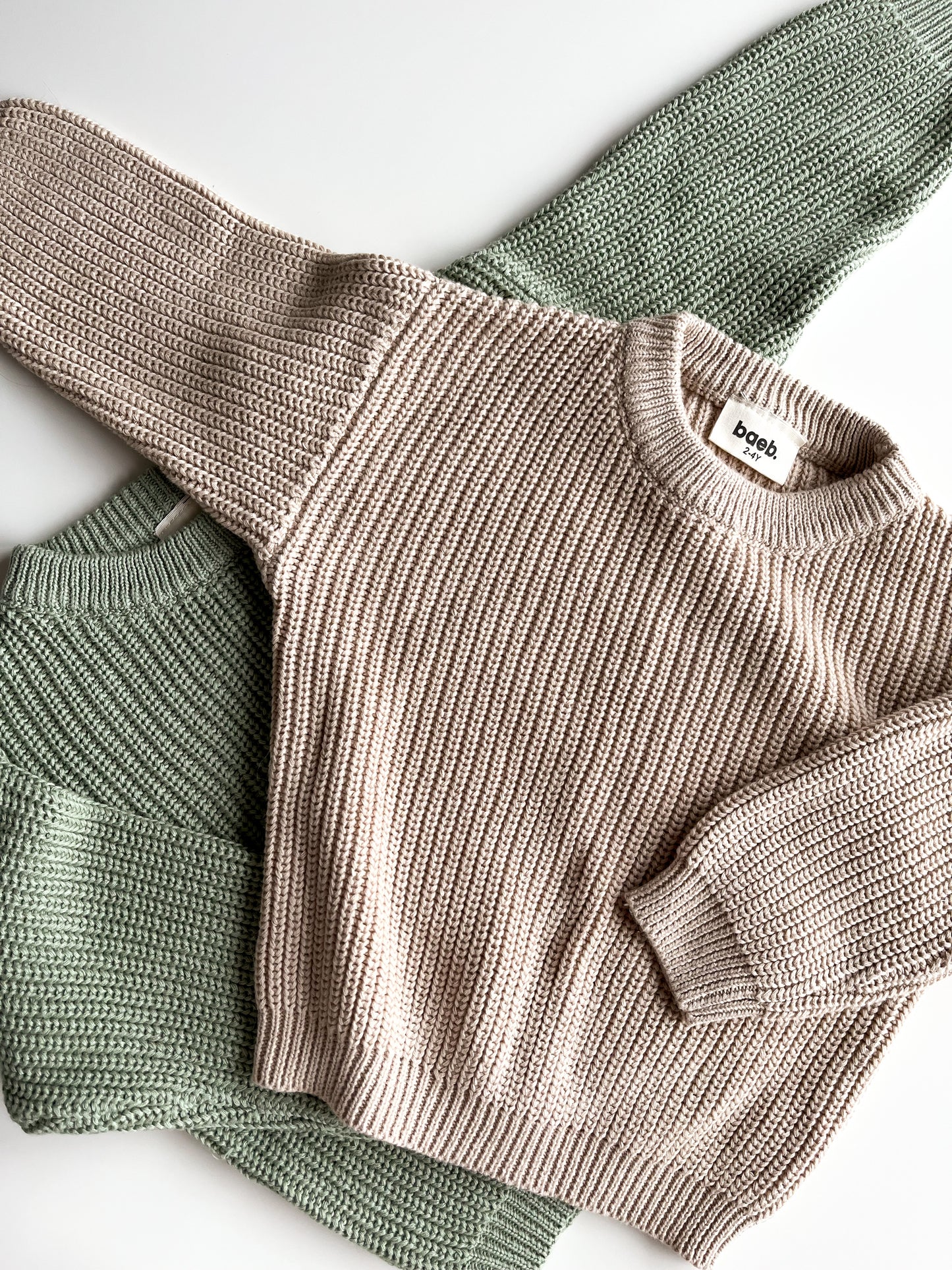 Basic Knit Oversized Sweater - Natural